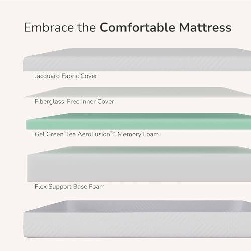 MLILY Full Mattress in a Box, 12 inch Mattresses for Platform Bed Double Size Daybed Bunk, Green Tea Memory Foam Mattress for Cool Sleep & Pressure Relief, Medium Firm