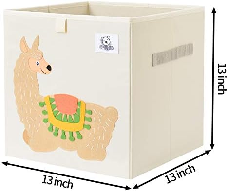13 Inch Animal Cube Storage Bins, Foldable Fabric Kids Toy Box & Toy Chest