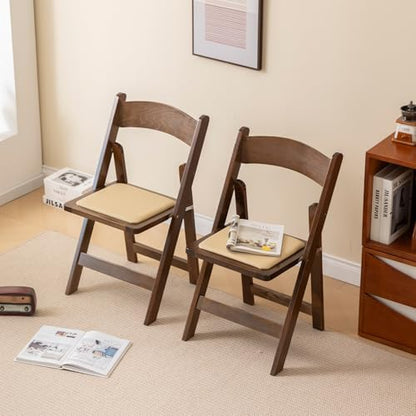 Wooden Folding Chair, Classic-Fruit Wood Color, Set of 4