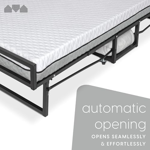 Milliard Deluxe Presidential Folding Bed with Mattress for Adults, Twin Size, Portable Foldable Bed with Bonus Pillow and Blanket Included, 77” x 38", Fold Up, Roll Away, & Hideaway