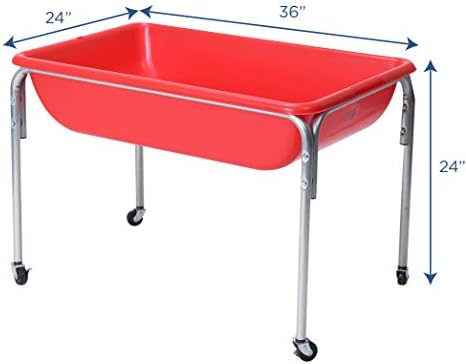 Children's Factory Medium Sensory Table – 24″ Height, Sandbox, Water Table for Kids, Red