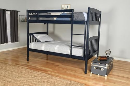 Kodiak Furniture Claire Twin Over Twin Bunk Bed, Twin, Navy Blue (Mattresses Not Included)