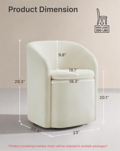 KISLOT Upholstered Dining Chairs Set of 2, Storage Kitchen Chair, Linen