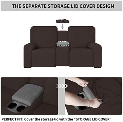 Easy-Going 1 Piece Reclining Loveseat with Middle Console Slipcover