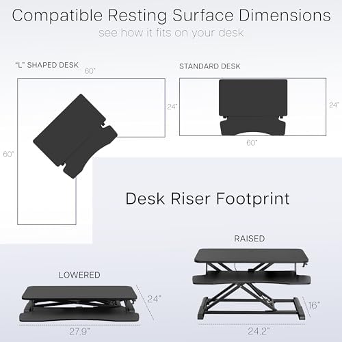 VIVO Light Wood 28 inch Standing Desk Converter, DESK-V028KF