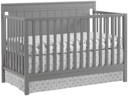 Oxford Baby Lazio 4-in-1 Convertible Crib, Dove Gray, GreenGuard Gold Certified