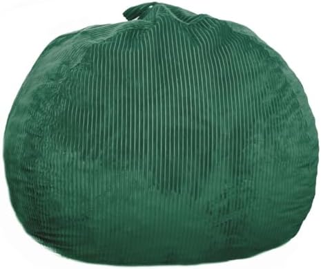 Bean Bag Chair, 4FT Round Memory Foam Filled Bean Bag for Teens & Kids, Ultra Soft Faux Fur Fabric Bean Bag Chairs for Playroom, Living Room, Bedroom, Dark Green