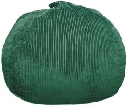Bean Bag Chair, 4FT Round Memory Foam Filled Bean Bag for Teens & Kids, Ultra Soft Faux Fur Fabric Bean Bag Chairs for Playroom, Living Room, Bedroom, Dark Green