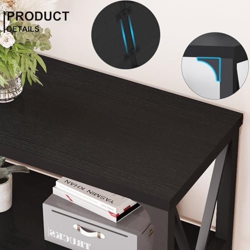 LVB Black Sofa Table for Entryway, Behind Couch Table, 55 Inch