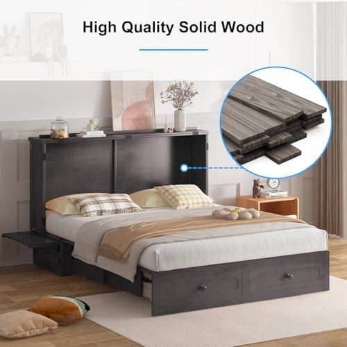 PUREMIND 2-in-1 Multi-Functional Queen Murphy Cabinet Bed, Without Mattress