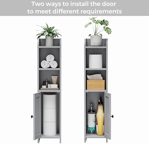 Small Bathroom Storage Cabinet, Narrow Toilet Paper Cabinet