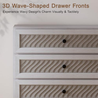 3 Drawer Dresser Set of 3, Modern 31.3" Wide Wooden Dresser