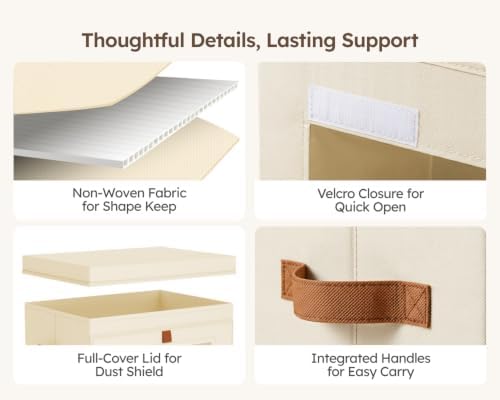 Storage Bins with Lids - Closet Organizer with Front Opening