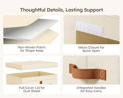 Storage Bins with Lids - Closet Organizer with Front Opening
