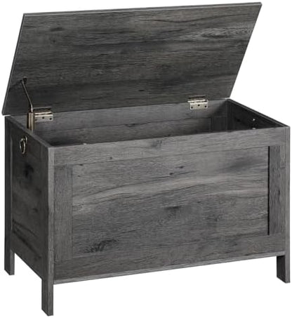 HOOBRO Toy Box, Retro Wooden Look Storage Chest with Safety Hinge, Entryway Storage Bench Supports 330 lb, 29.9 x 15.7 x 18.9 Inches Toy Chest Organizer, Easy Assembly, Charcoal Black BC75CW01G2