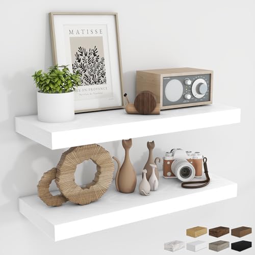 RICHFOCUS Bathroom Floating Shelves for Wall 2Pack|White|28" L