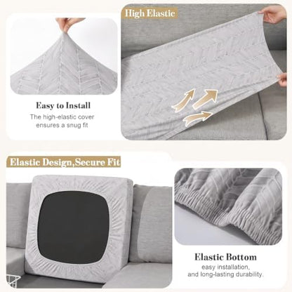 8Pcs Patio Cushion Covers Stretch Outdoor Furniture Protector Slipcovers