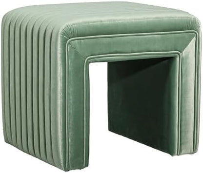 Get Set Style Vanity Stool Chair,Modern U‑Shaped Vanity Stool, Fully Assembled Velvet Ottoman Foot Stool, Decorative Accent Stool Extra Seat for Makeup Room, Living Room, Entryway, Bedroom