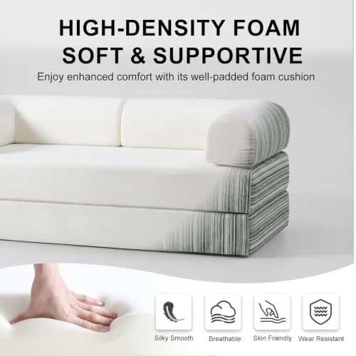 79" Convertible Sofa Bed,High Backrest Boneless Couch for Living Room