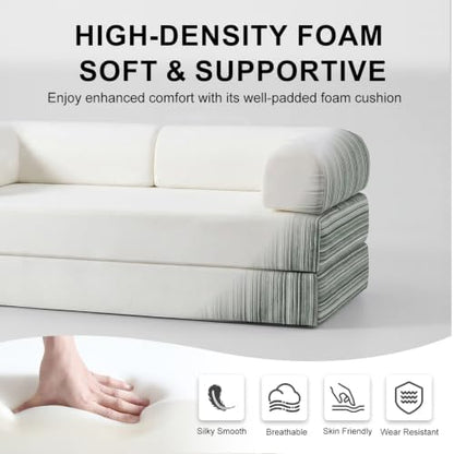 79" Convertible Sofa Bed,High Backrest Boneless Couch for Living Room