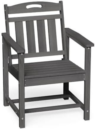 Ciokea HDPE Outdoor Patio Dining Chairs, All-Weather Furniture, Grey