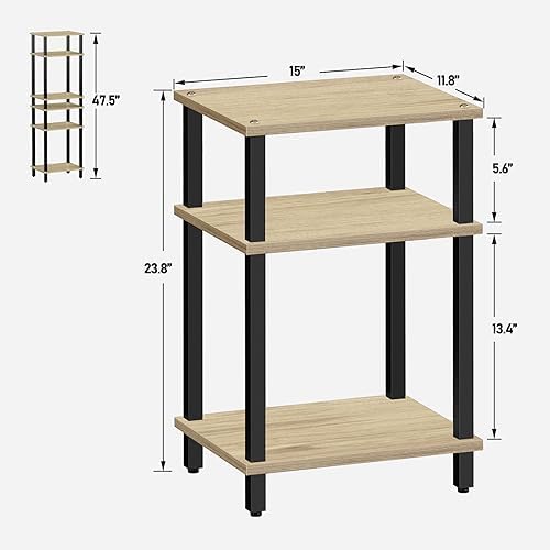 TUTOTAK End Table, Side Table, 3-Tier Storage Shelf for Small Space, 1 PC