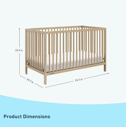 Graco Teddi 5-in-1 Convertible Crib (Driftwood) – GREENGUARD Gold Certified, Converts to Daybed, Toddler & Twin Bed with Headboard and Footboard, Adjustable Mattress Height