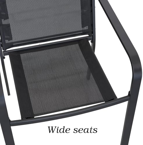 Anmutig 5-Piece Outdoor Dining Set, 37" Square Patio Table 4 Chairs, Blue
