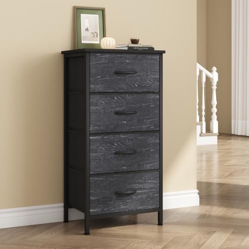 Sweetcrispy 4 Drawer Dresser, Tall Storage Cabinet for Bedroom and Closet