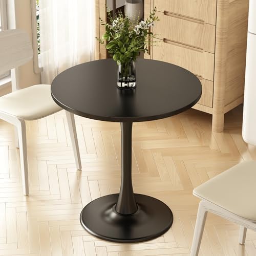 Round Dining Table 27.5" Circle Tulip Table for 4 People,Black