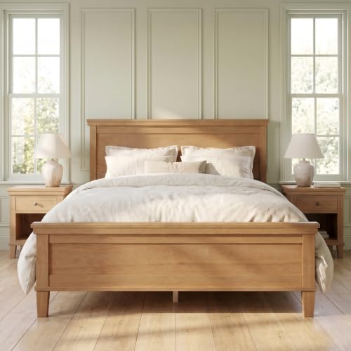 Merax Full Size Platform Bed Frame with Headboard, Wood Slat Support