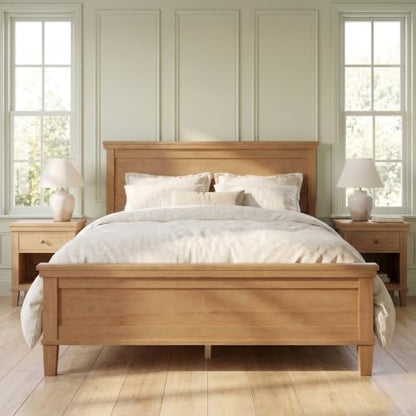 Merax Full Size Platform Bed Frame with Headboard, Wood Slat Support