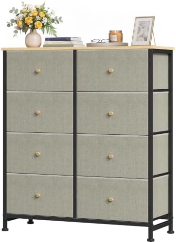 8 Drawer Dresser for Bedroom, Fabric Storage Drawer Unit