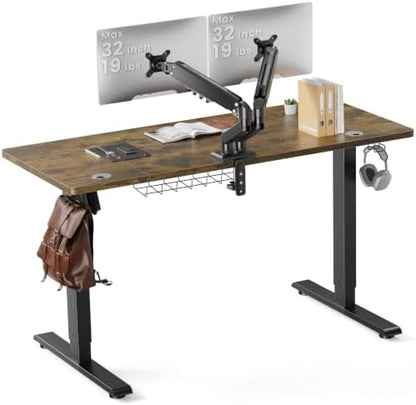 SIAGO 55 x 24 Inch Electric Standing Desk with Dual Monitor Stand