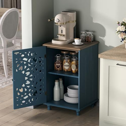 JOINICE 27" Small Accent Storage Cabinet with Door for Living Room,Blue