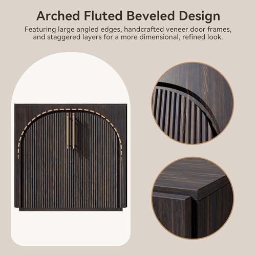 Sideboard Buffet Cabinet with Storage,Credenza with Fluted Doors