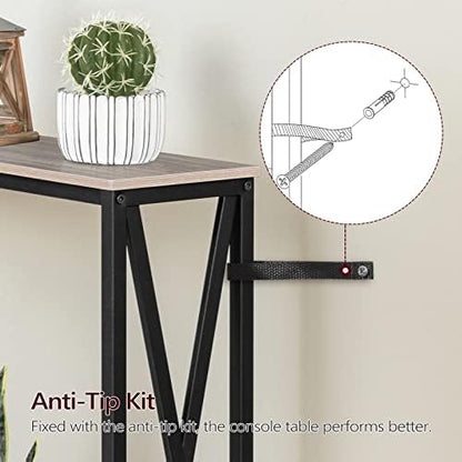 MAHANCRIS 31.5" Sofa Table, Industrial Console Table, 3-Tier Entryway Table
