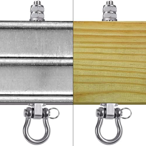 BeneLabel Heavy Duty Swing Hangers with Bearings - Set of 4 Stainless Steel 304 Hardware for Wood & Metal Beams - Ideal for Hanging Hammocks, Yoga Swings, Porch Swing - 1500LB Capacity - 7" x M2/5"