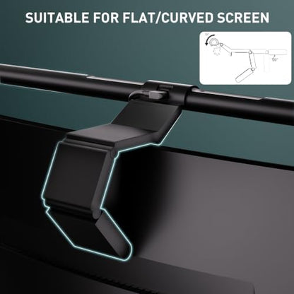Quntis Monitor Light Bar with Remote Control, Fit for Curved/Flat Monitor, Eye-Care USB Computer Lamp Dimmable Screen Light Bar with Auto-Dimming, No Glare Home Office Gaming Desk Lamp