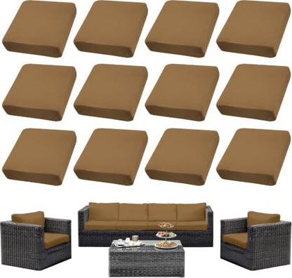 12PCS Patio Cushion Covers.Patio Furniture Couch SeatSlipcovers