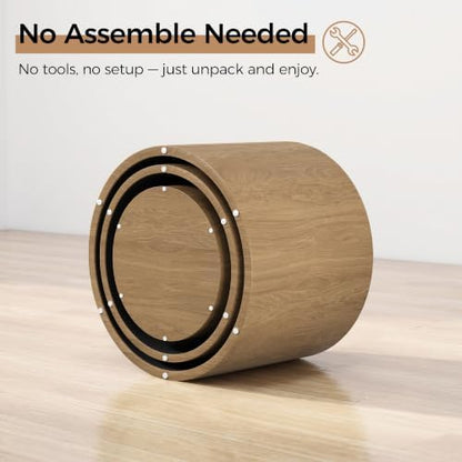 LYNSLIM Nesting Coffee Table Set of 3, Round Coffee Tables