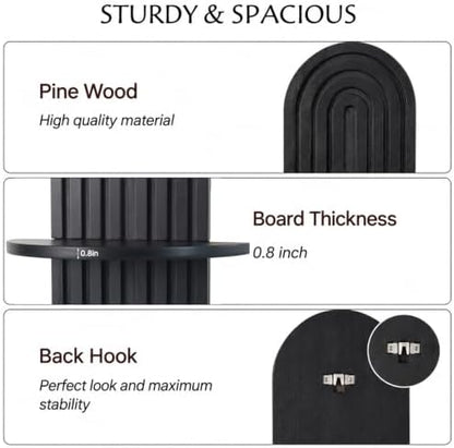 Boho Wall Decor Plant Floating Shelf for Wall (23.6in 2PCS Black)