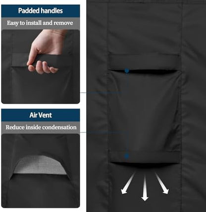 Easy-Going Patio Furniture Cover Waterproof Outdoor Rectangular Coffee Table Cover with Seal Tape at Seams (48"L x 28"W x 16"H, Black)