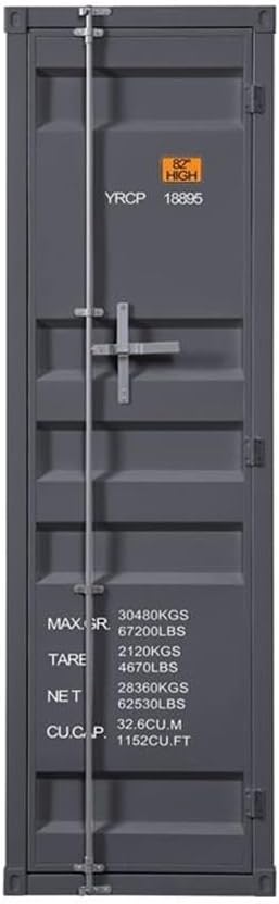 Acme Cargo Wardrobe Armoire with 1 Door in Gunmetal