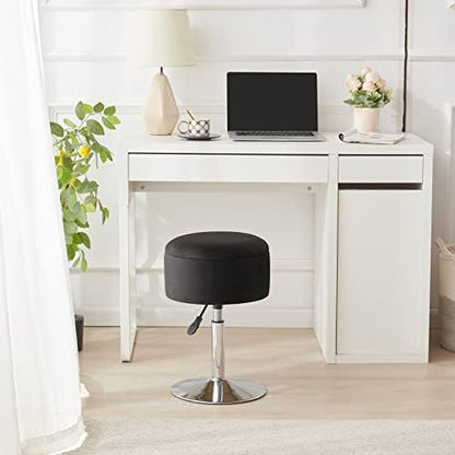 Adjustable Vanity Stool with Storage Swivel Vanity Chair Makeup Stool Black