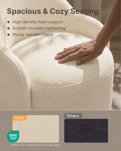 KISLOT Upholstered Dining Chairs Set of 1 with Caster, Pre-Assembled, Sand
