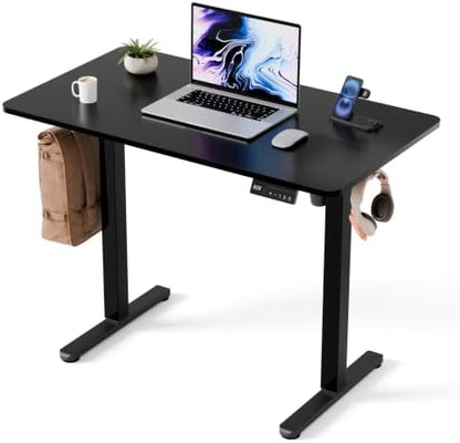 Electric Standing Desk, 40" x 24" Small Sit Stand Desk, Black