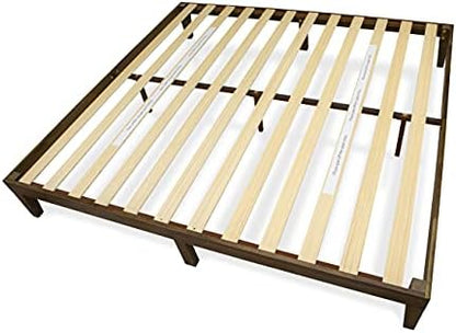 East West Furniture DNP-22-K King Size Platform Bed with 4 Solid Wood Legs and 2 Extra Center Legs - Walnut Finish
