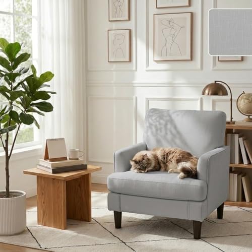 Kromax Accent Chair for Living Room Set of 2, Modern Reading Chair, Grey