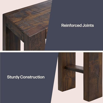 Alaterre Classic Solid Wood Entryway Console Table, Brown, 36 Inch